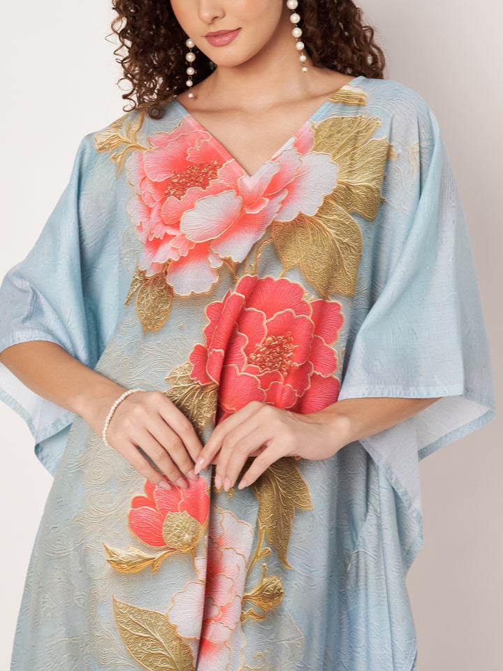 Women Multicolour Short Cotton Kaftan Kurti