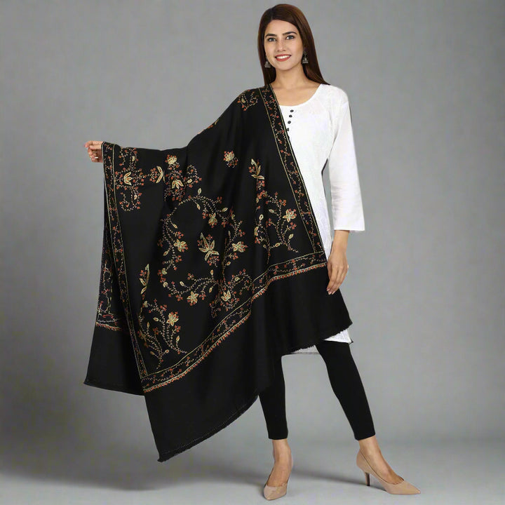 Women's Hand Embroidered Wool Shawl