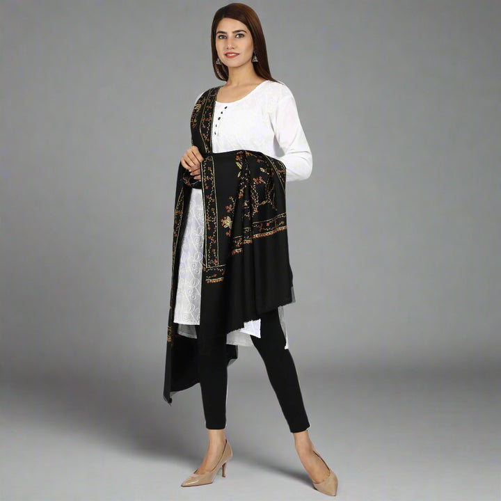 Women's Hand Embroidered Wool Shawl