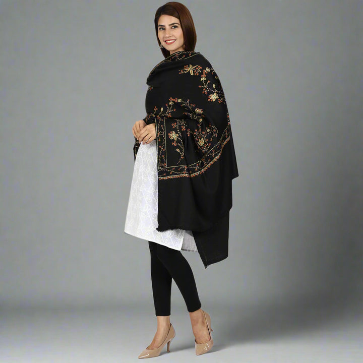 Women's Hand Embroidered Wool Shawl