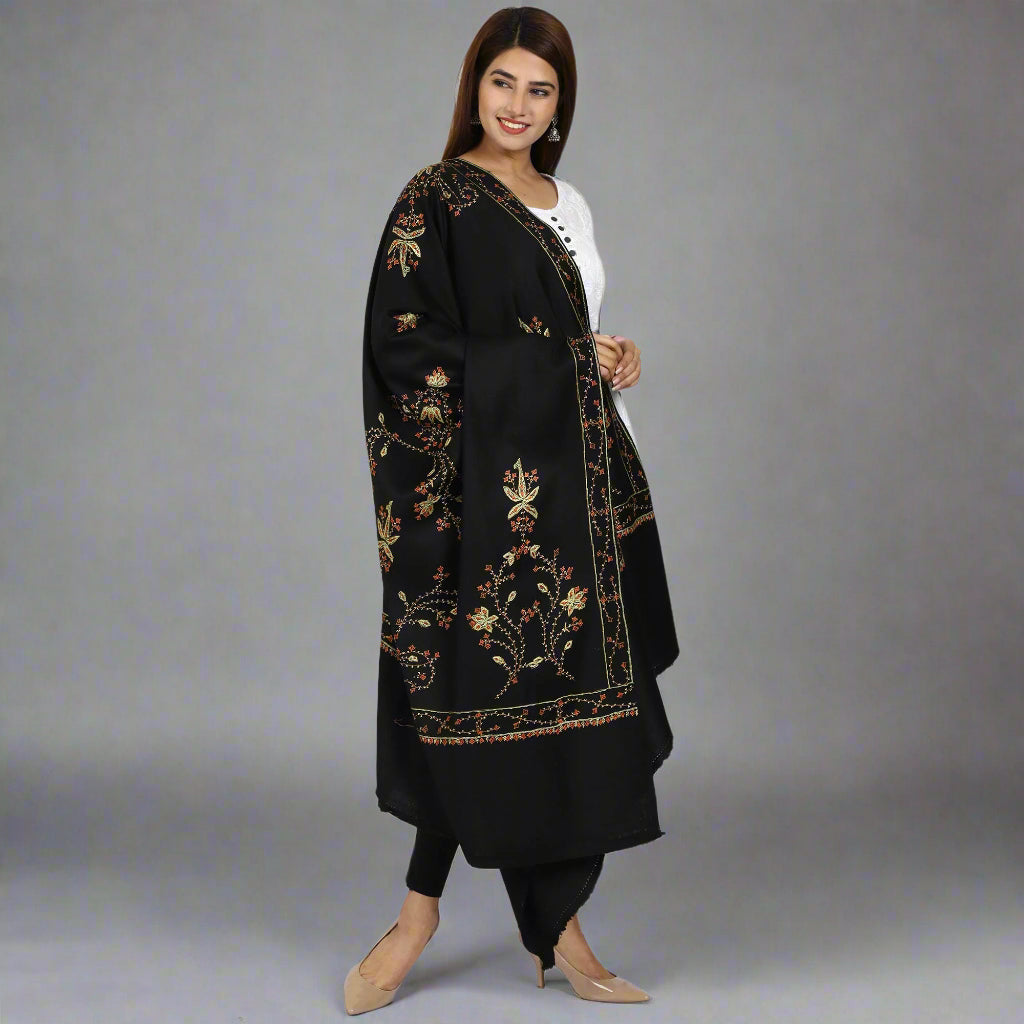 Women's Hand Embroidered Wool Shawl