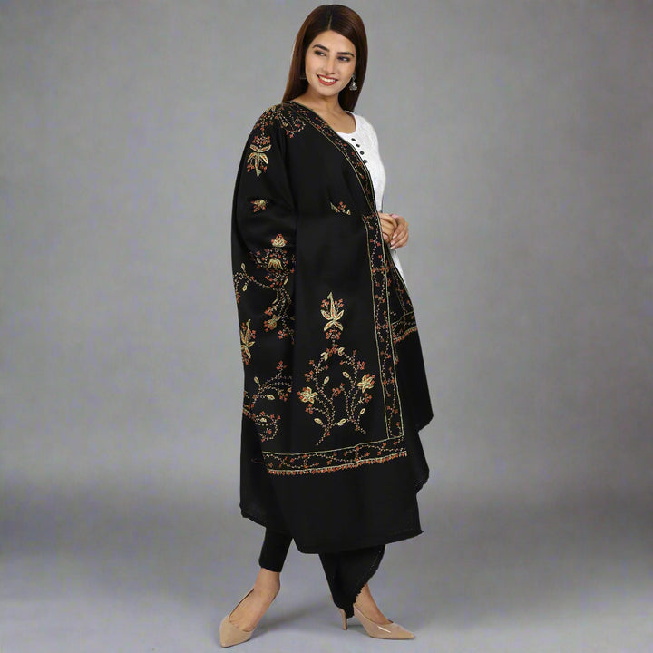 Women's Hand Embroidered Wool Shawl