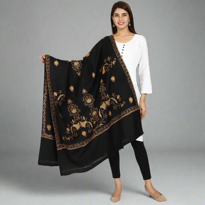 Women's Hand Embroidered Wool Shawl
