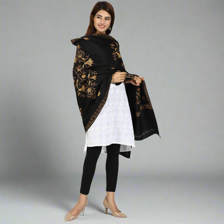 Women's Hand Embroidered Wool Shawl