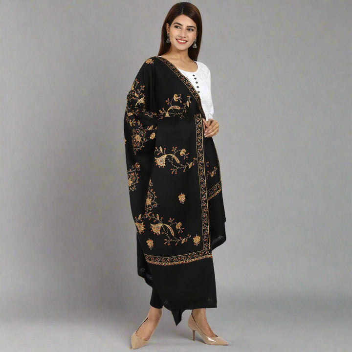 Women's Hand Embroidered Wool Shawl