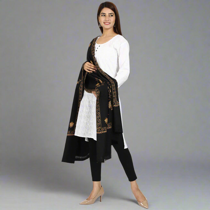 Women's Hand Embroidered Wool Shawl