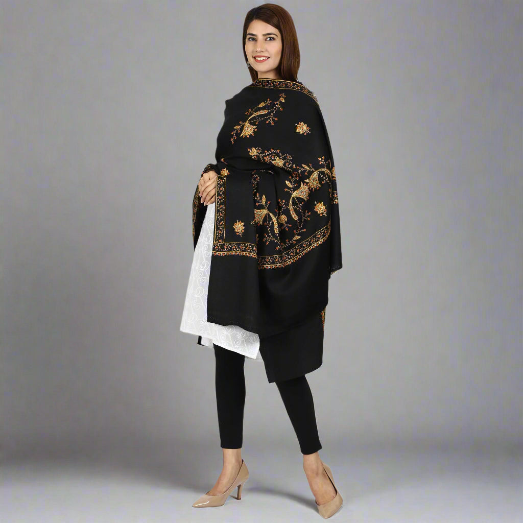 Women's Hand Embroidered Wool Shawl