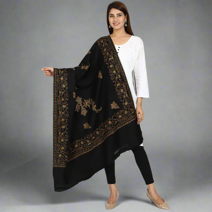 Women's Hand Embroidered Wool Shawl