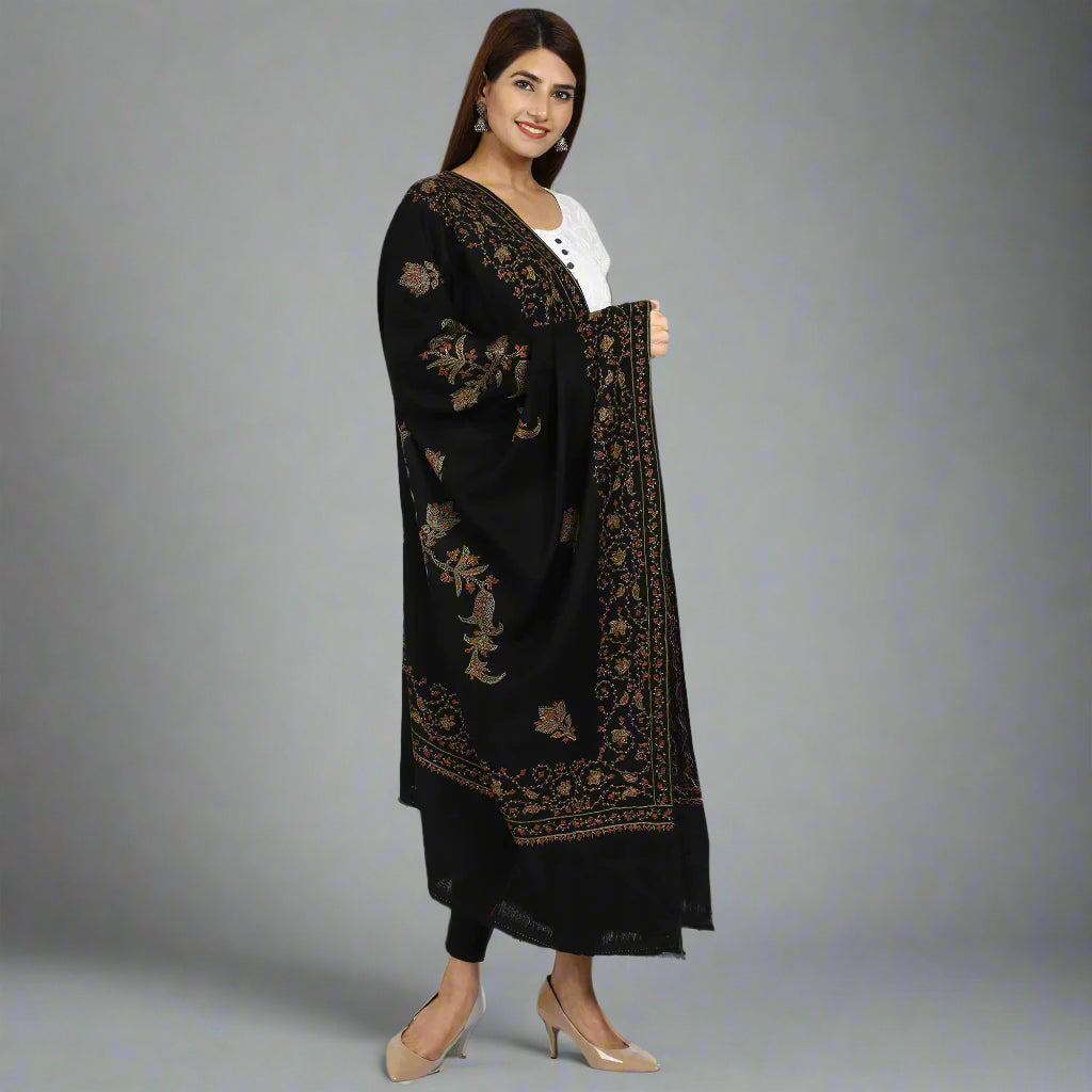 Women's Hand Embroidered Wool Shawl