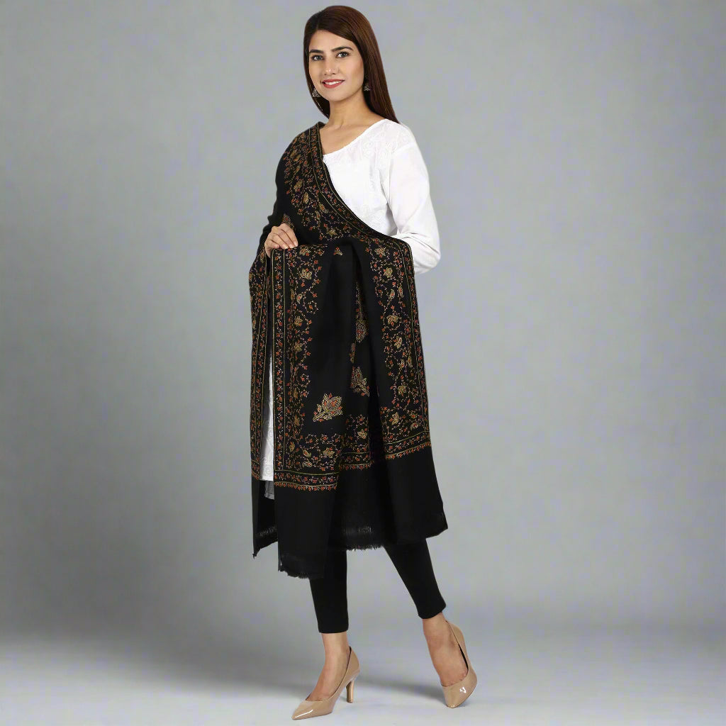Women's Hand Embroidered Wool Shawl