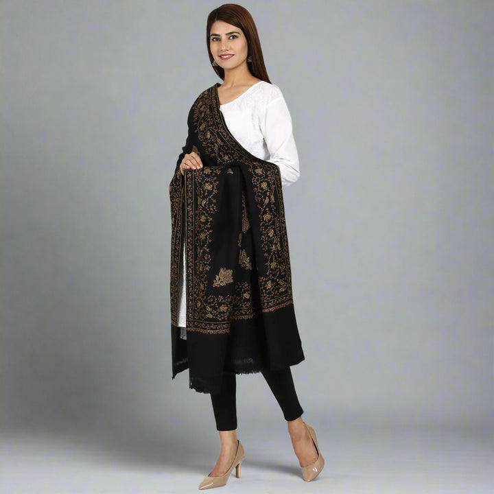 Women's Hand Embroidered Wool Shawl
