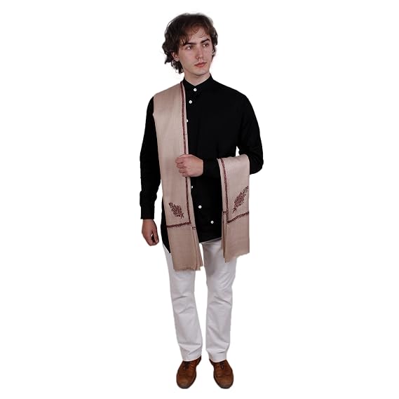 Men's Hand Embroidered Pure Wool Shawl