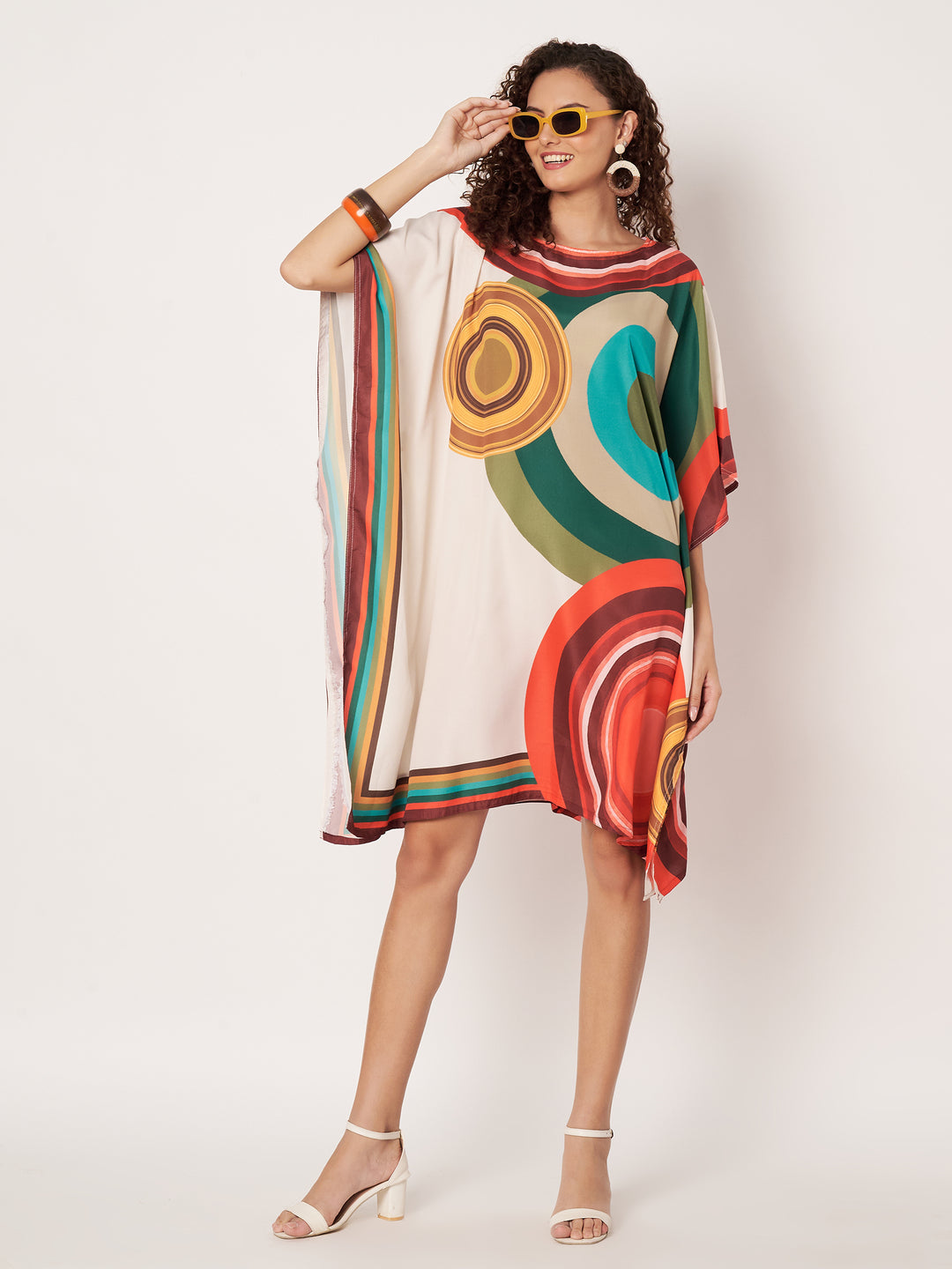 Women Multicolour Short Kaftan Kurti