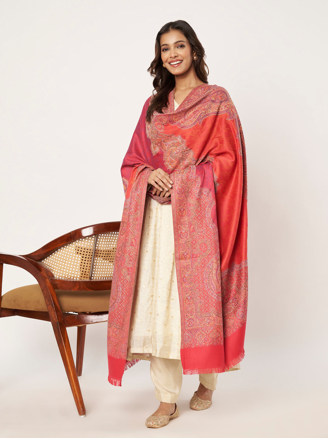 Women's Jamawar Wool Shawl
