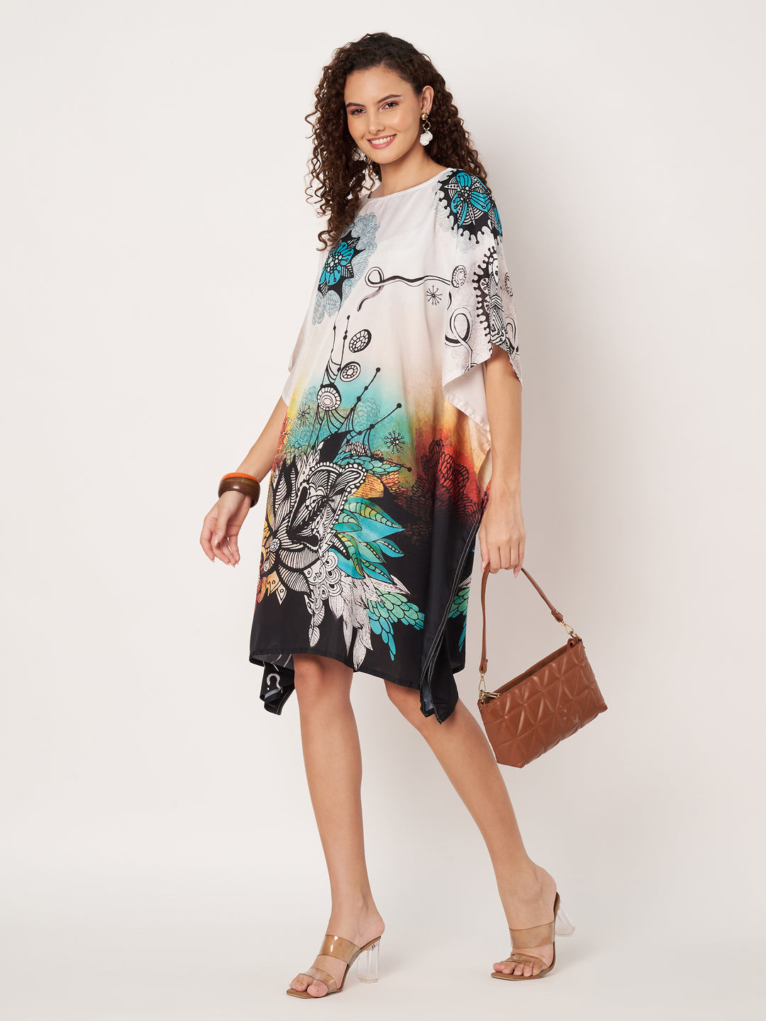 Women Multicolour Short Kaftan Kurti