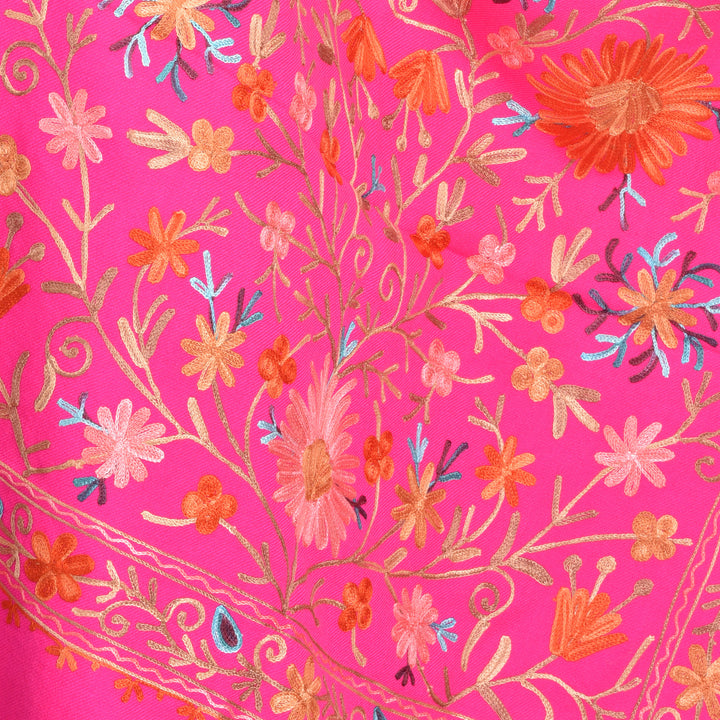 Women's Aari Embroidered Wool Stole