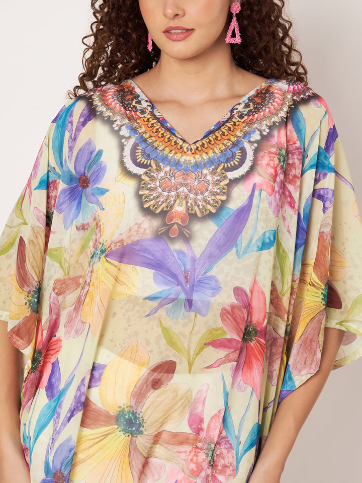 Women's Printed Georgette Beach Wear Kaftan