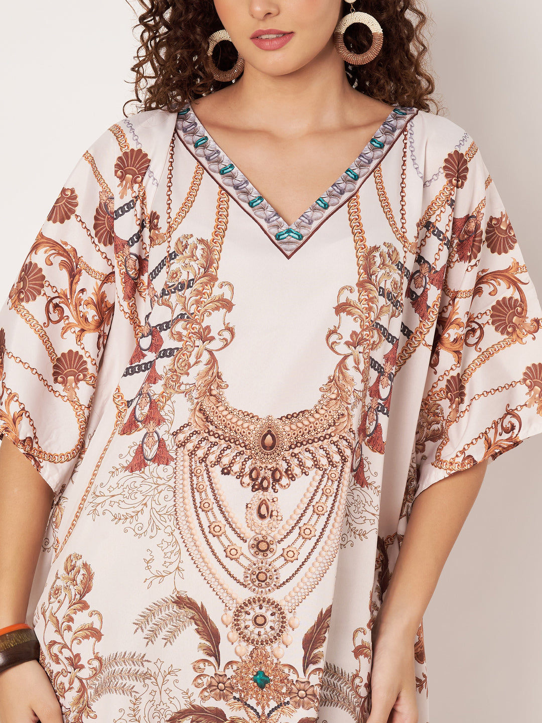 Women Multicolour Short Kaftan Kurti