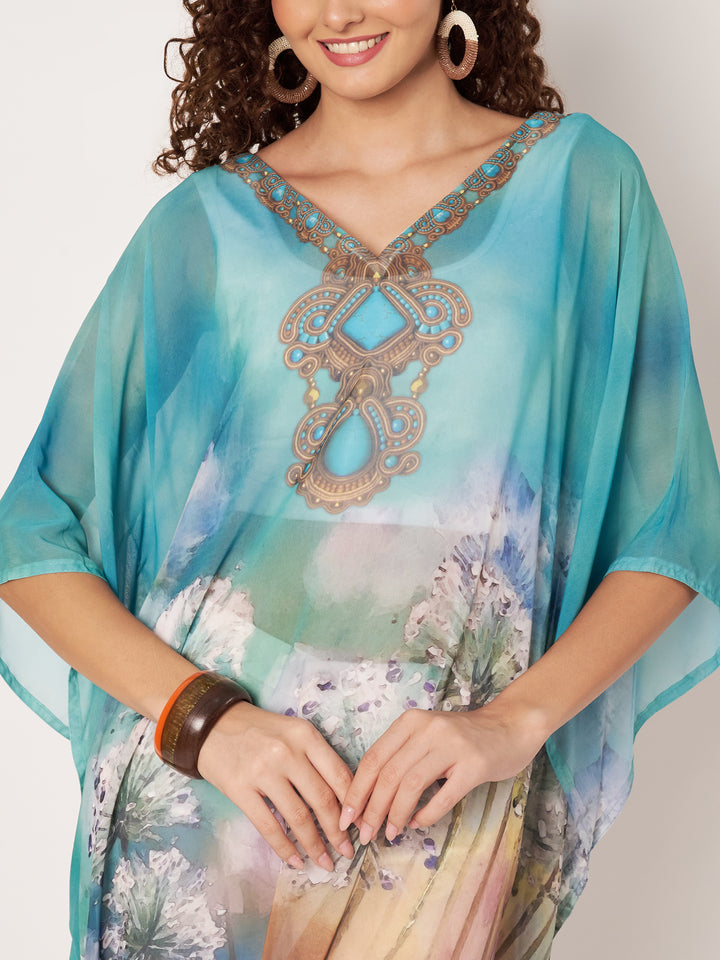 Women's Printed Georgette Beach Wear Kaftan