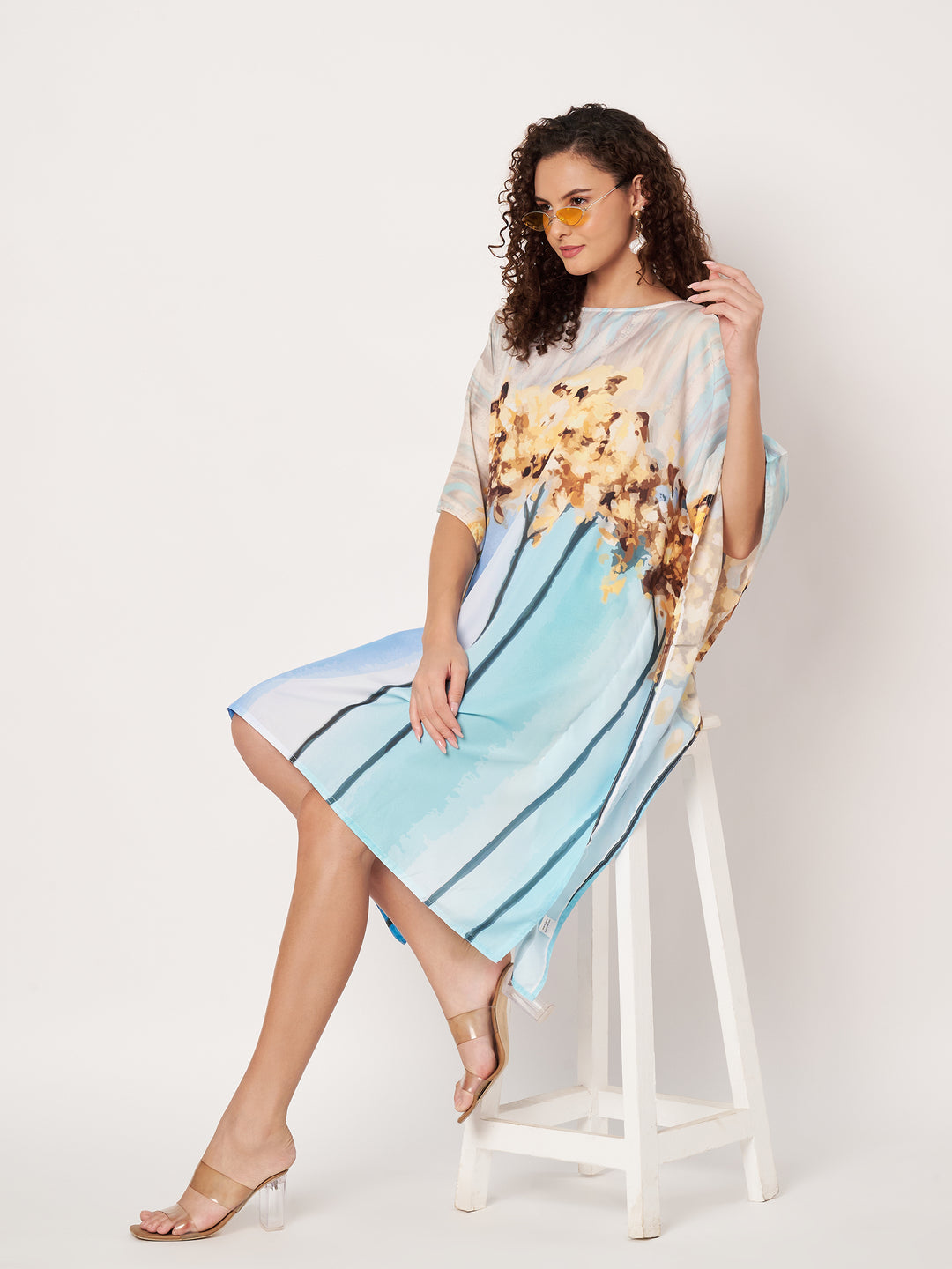 Women Multicolour Short Kaftan Kurti