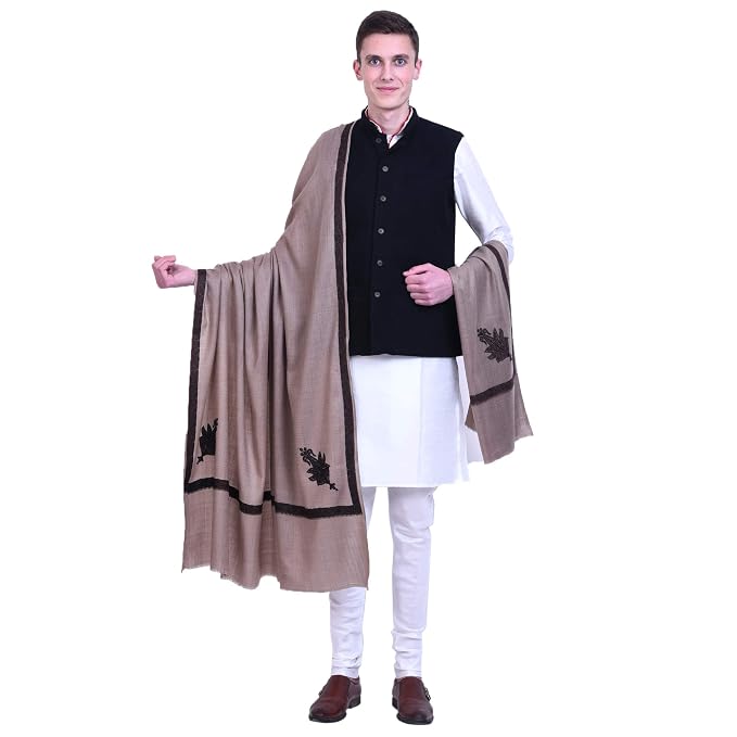 Men's Hand Embroidered Wool Shawl