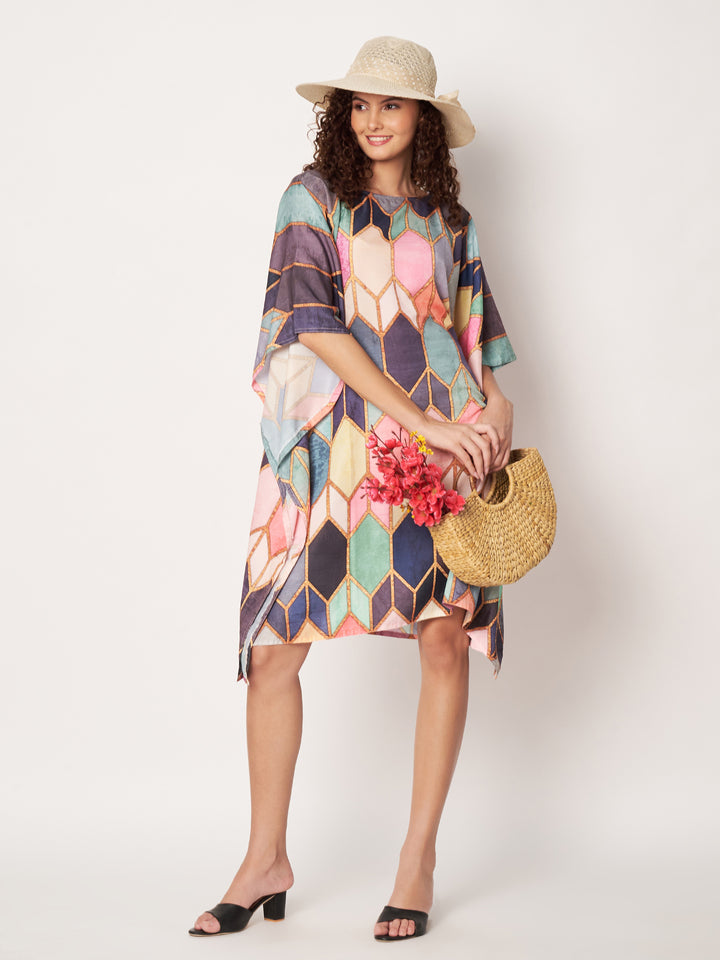 Women Multicolour Short Kaftan Kurti