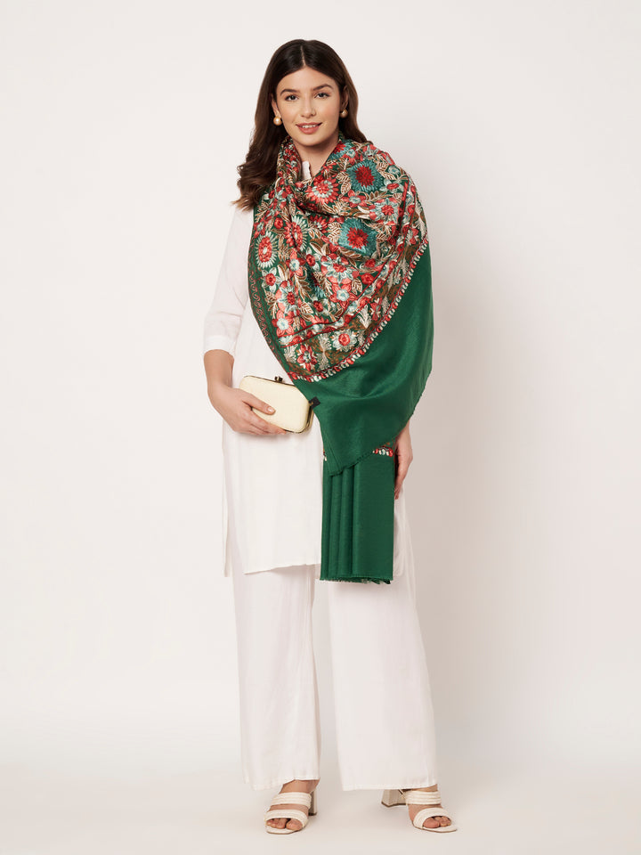 Women's Aari Embroidery Wool Shawl