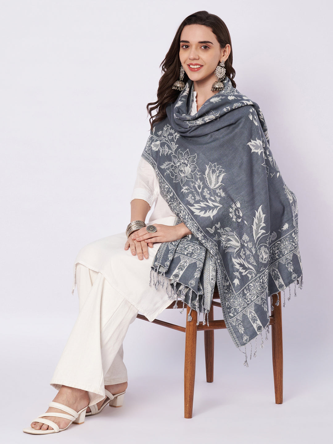 Women's Jamawar Wool Stole