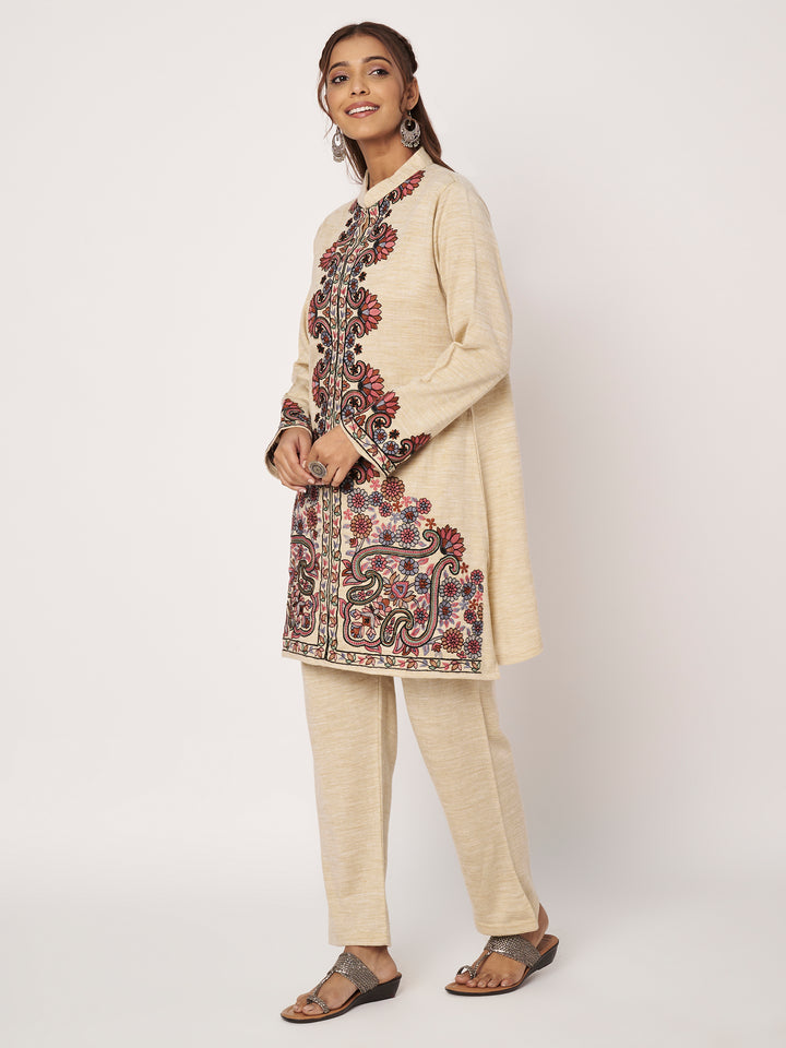 Women's Kashmiri Embroidered Co-ords – Kurta and Trousers