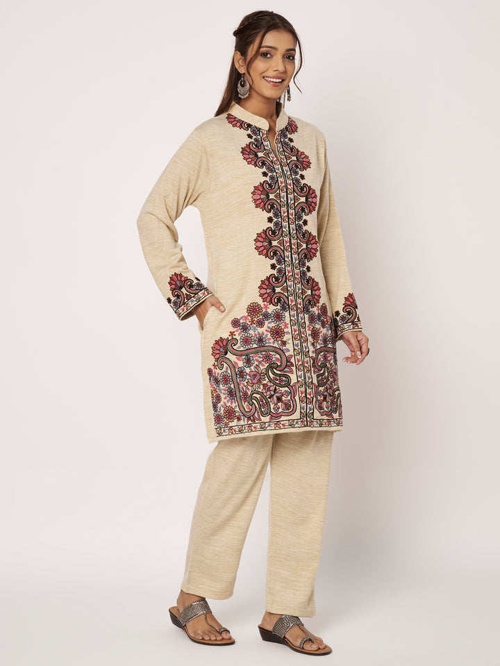 Women's Kashmiri Embroidered Co-ords – Kurta and Trousers