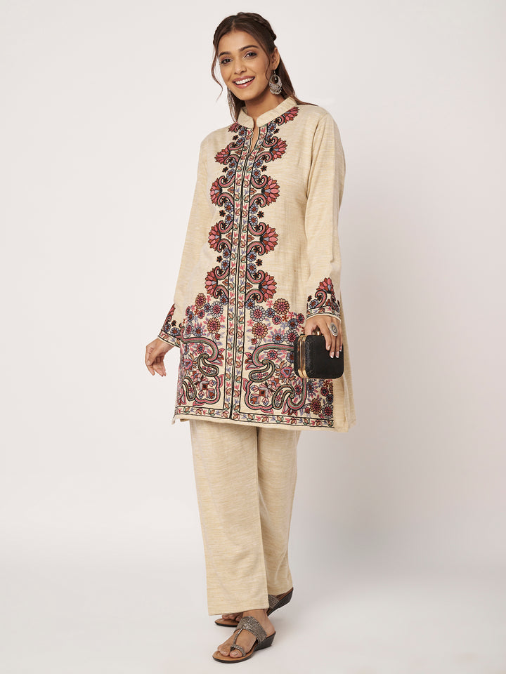 Women's Kashmiri Embroidered Co-ords – Kurta and Trousers