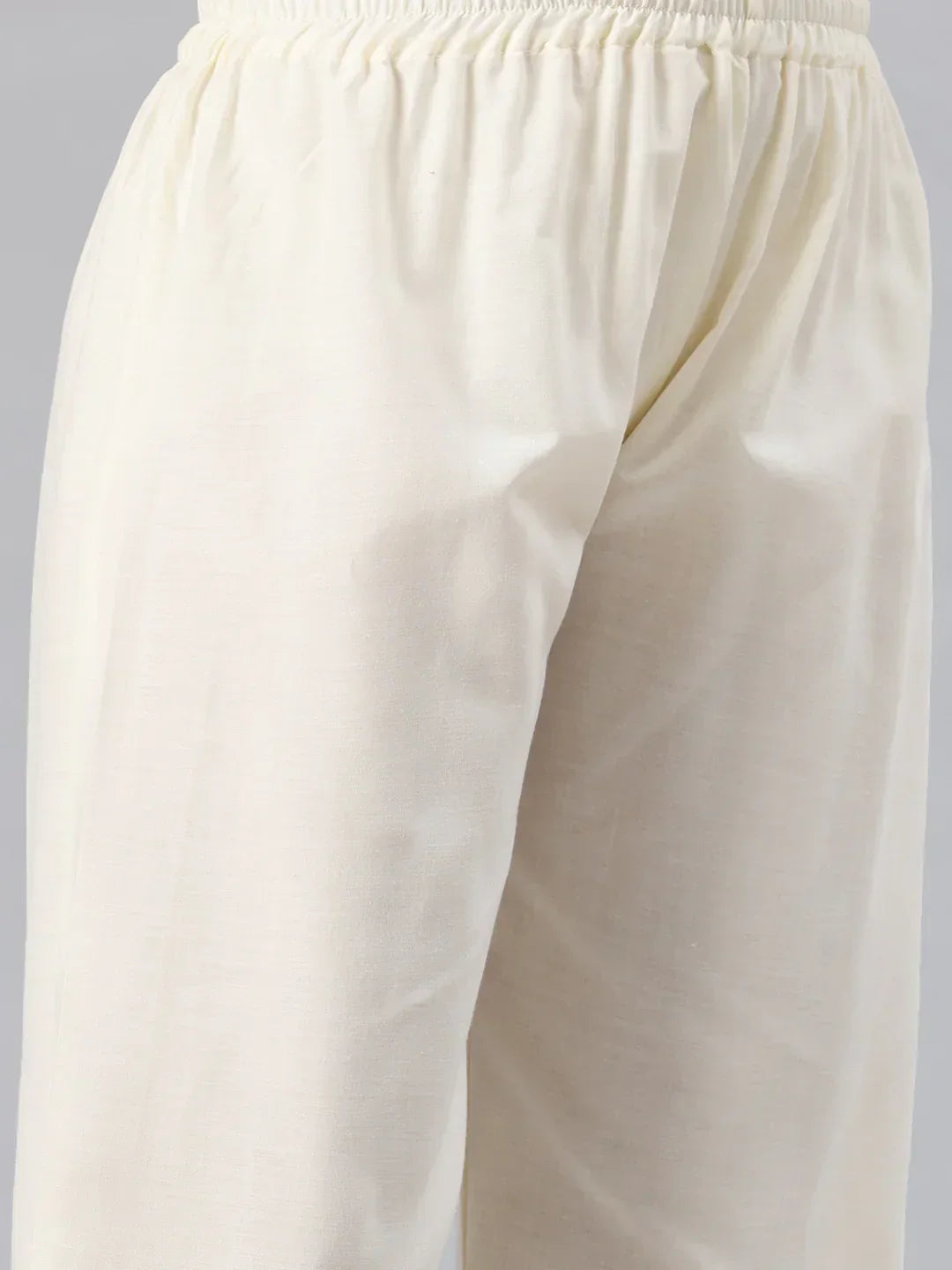 Cream embroidered palazzo paired with beige kaftan kurta — tonal women's co-ord set | SWI Stylish