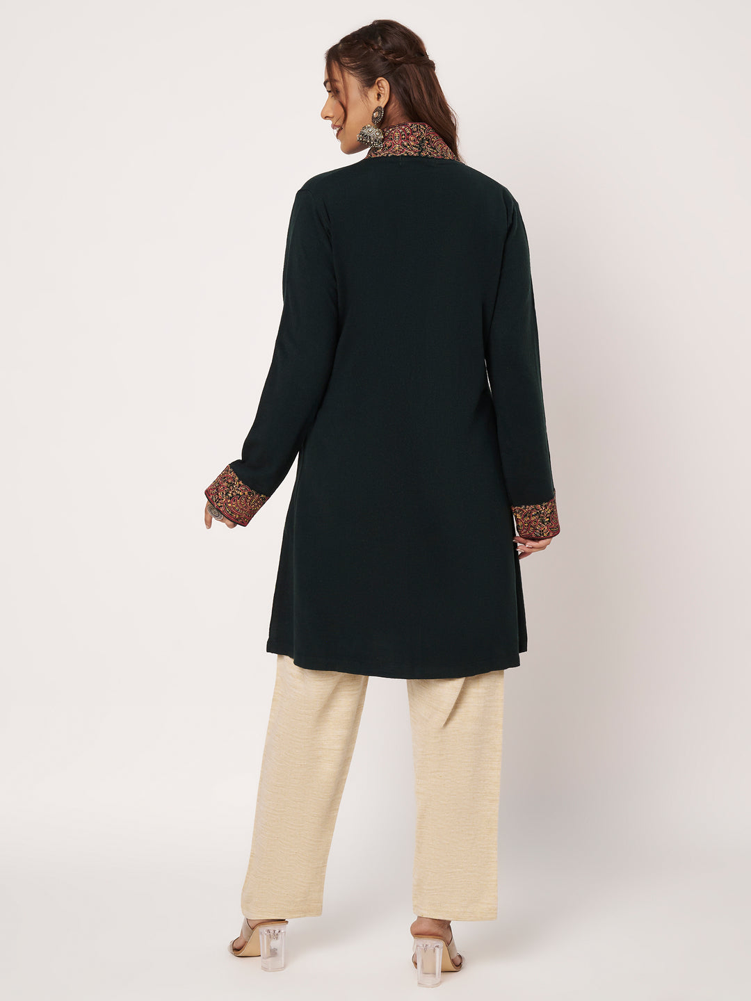 Womens Kashmiri Embroidred Woollen Shrug
