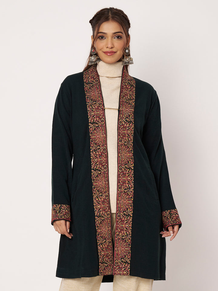 Women Embroidered Woollen Shrug
