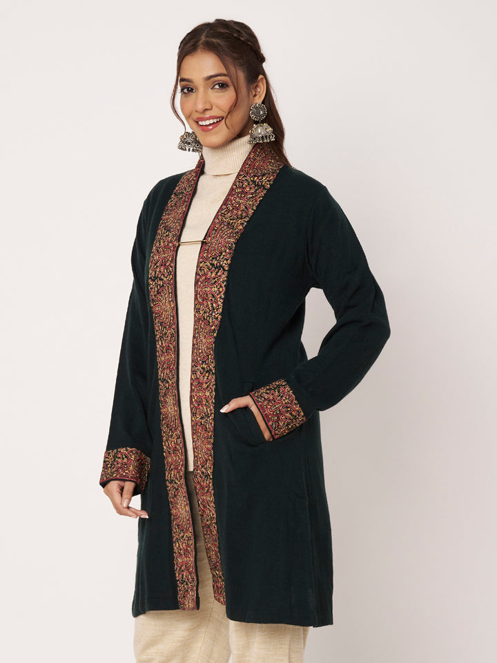 Women Embroidered Woollen Shrug