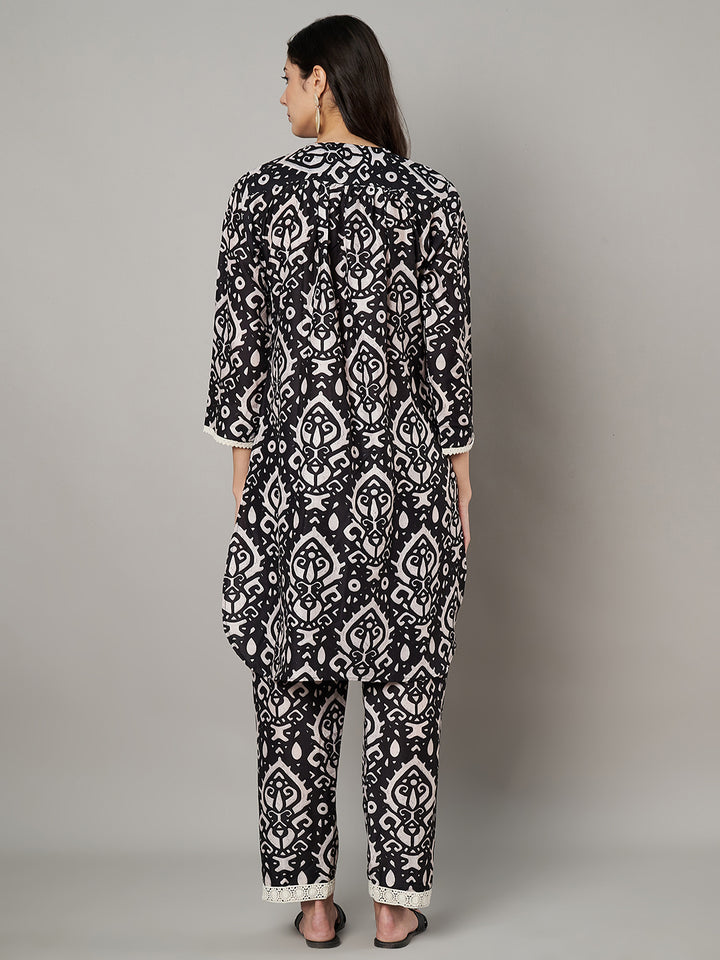 Women's Floral Printed Round Neck Co-ord Set