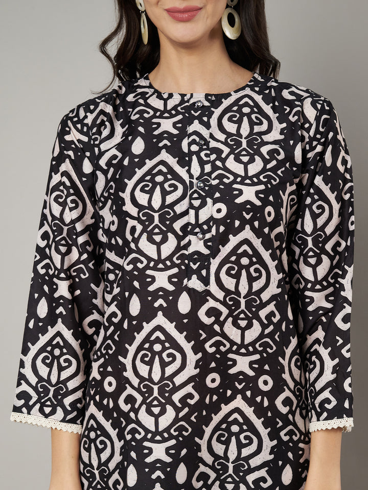 Women's Floral Printed Round Neck Co-ord Set