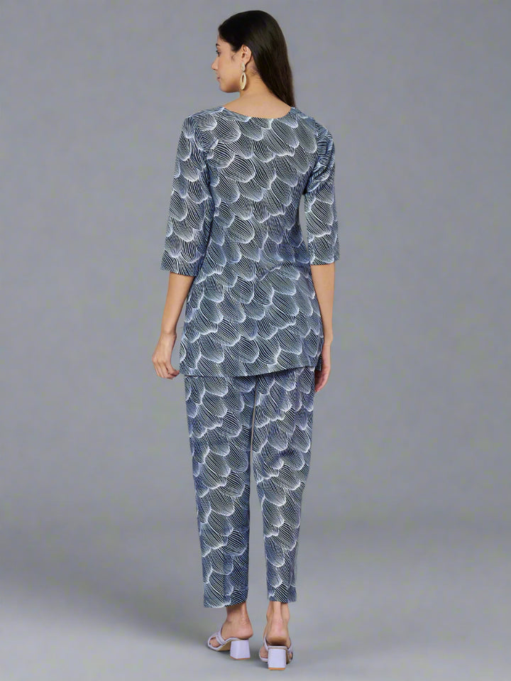 Women's Floral Printed Round Neck Co-ord Set