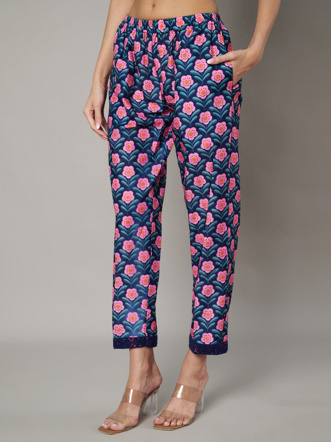 Women's Floral Printed V Neck Co-ord Set