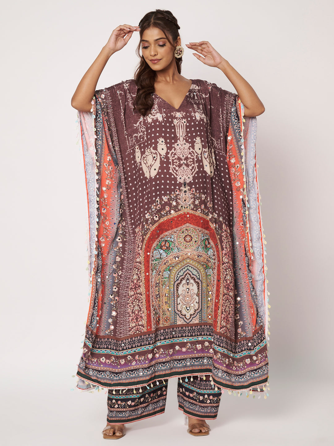 Women Printed Pakistani Top With Trousers