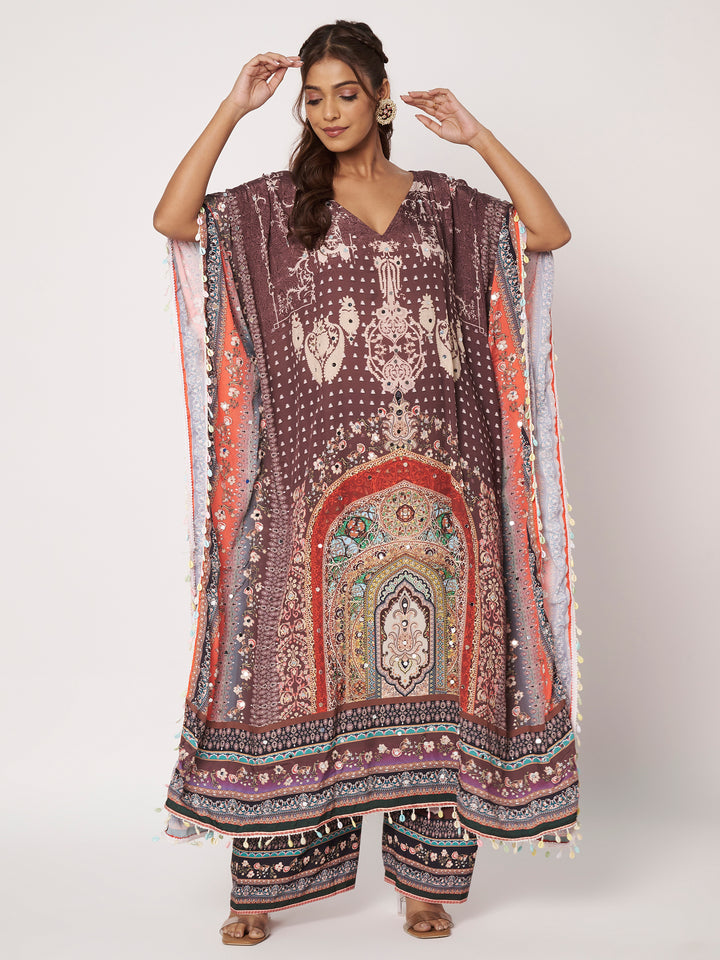 Women Printed Pakistani Top With Trousers