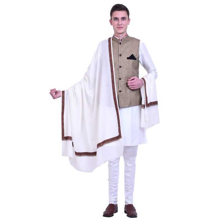 Men's Hand Embroidered Wool Shawl