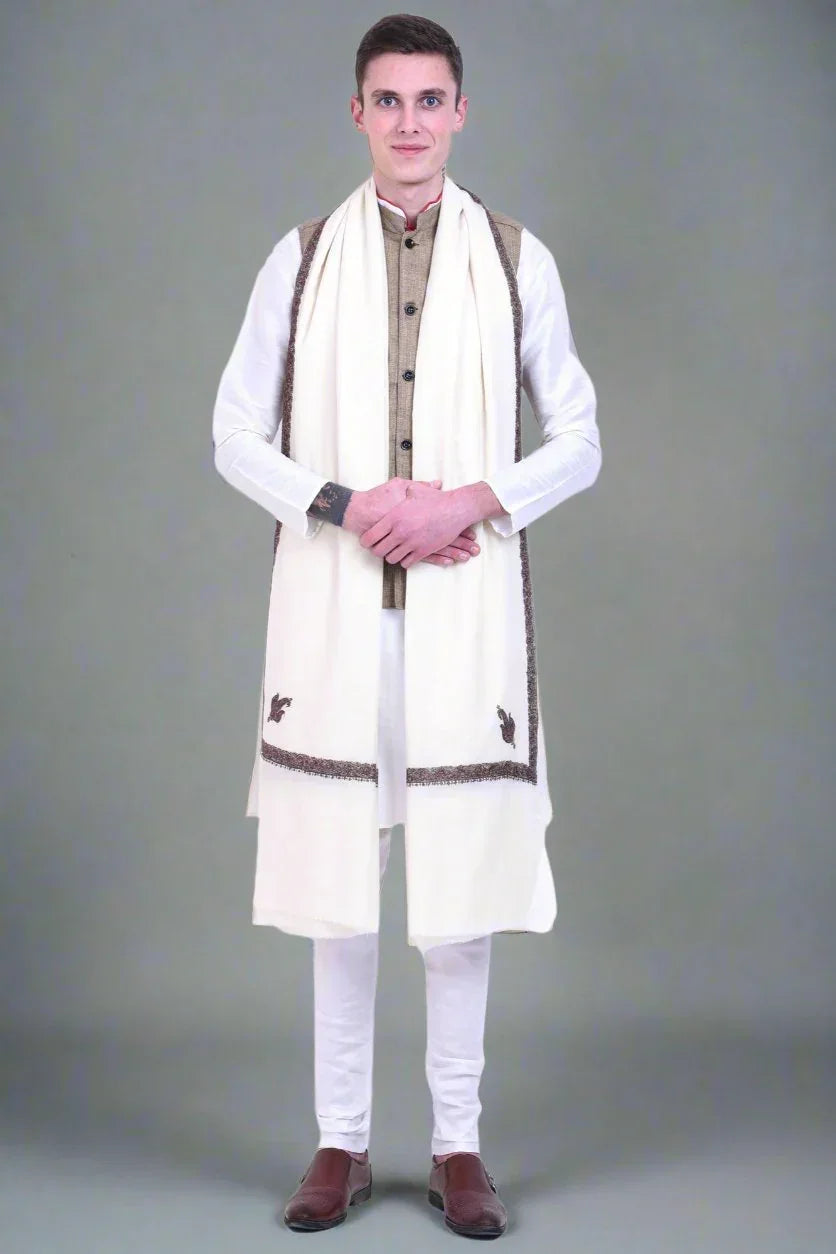 Men's Kashmiri Hand Embroidered Wool Shawl | Kashmiri Shawl | SWI Stylish