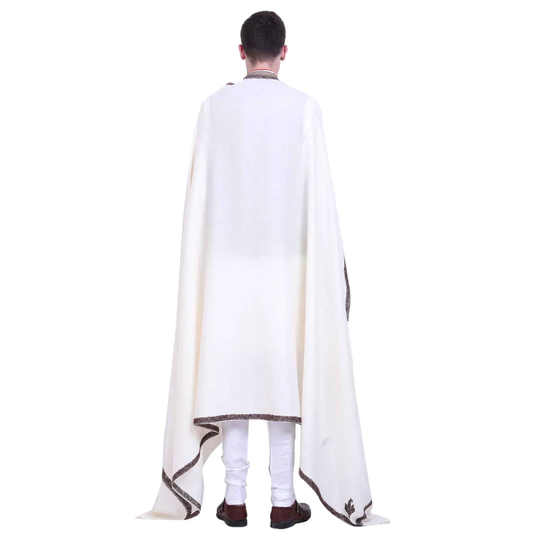 Men's Kashmiri Hand Embroidered Wool Shawl - View 4 | Kashmiri Shawl | SWI Stylish