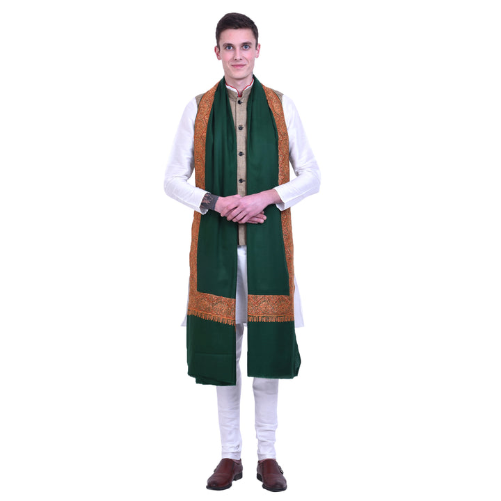 Men's Hand Embroidered Pure Wool Shawl