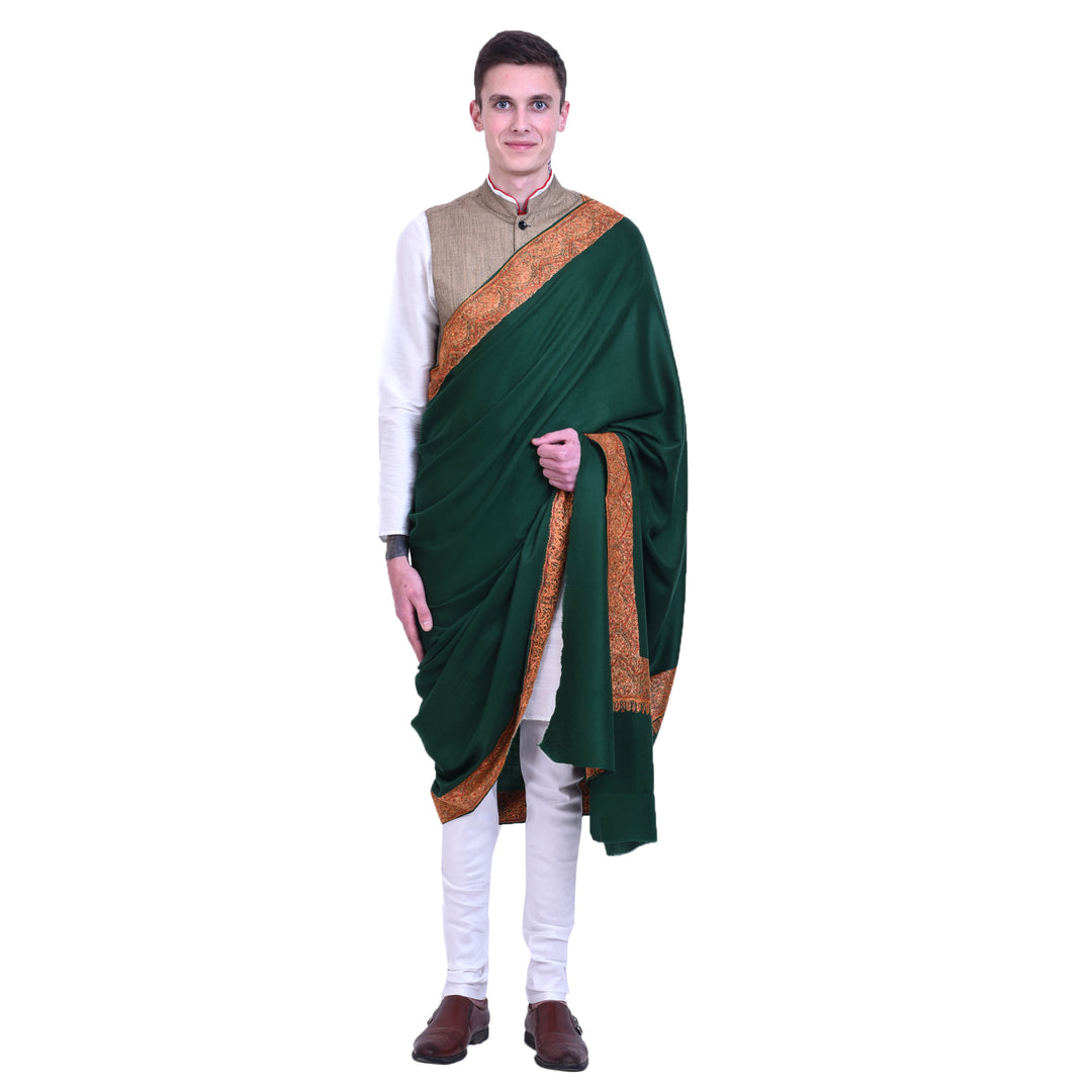 Men's Hand Embroidered Pure Wool Shawl