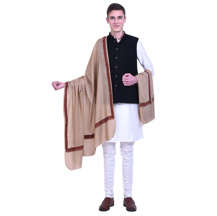 Men's Hand Embroidered Wool Shawl