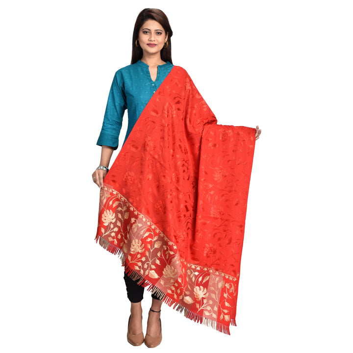 Women's Pure Wool Faux Pashmina Aari Embroidery Shawl