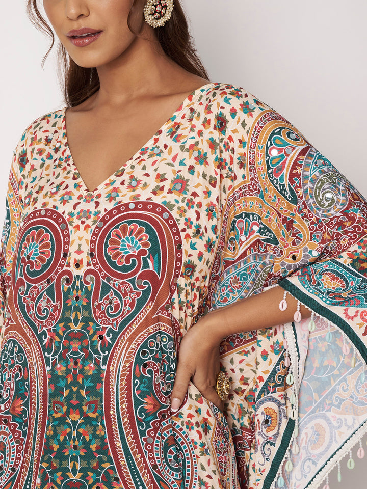 Women Printed Pakistani Top With Trousers