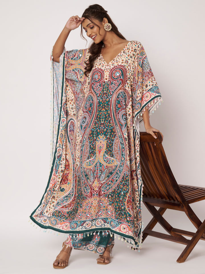 Women Printed Pakistani Top With Trousers